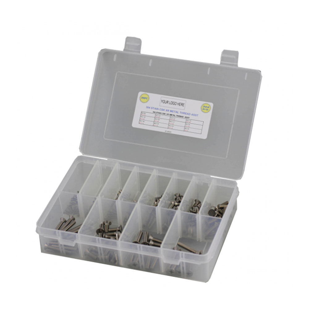 200pc Metric Coarse CSK Phillips Metal Thread Screw Kit 304 Stainless ...